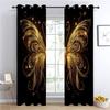 2-Piece Curtain Set, 245 x 140 cm Each, Gold Butterfly & Starry Sky Pattern, Blackout Thermal Curtains with Grommets view 3