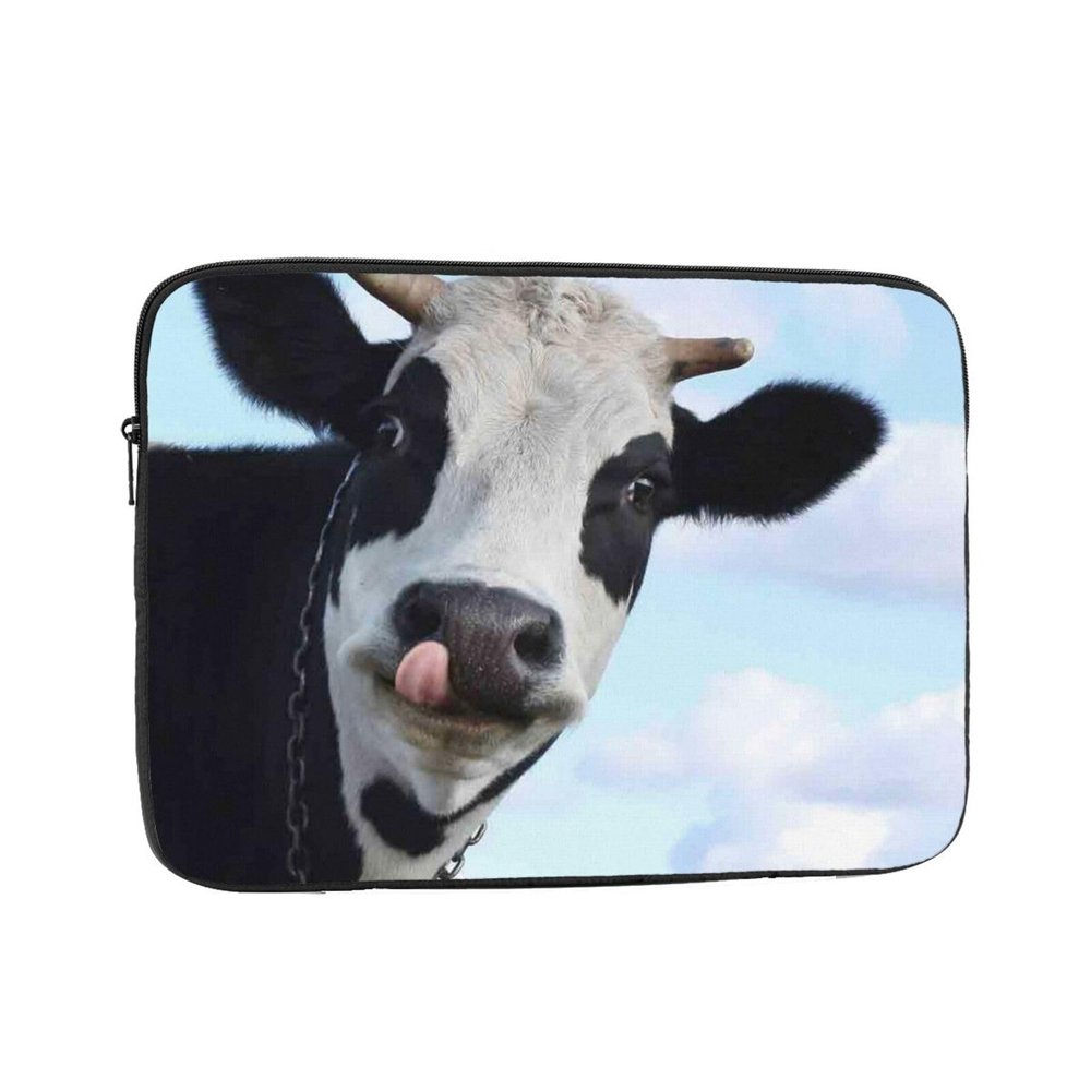 Laptop Sleeve with Cute Cow Design for 12-Inch Laptop, Shock-Resistant Oxford Fabric Protective Case