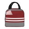 LaVami Red, Gray and White Stripe Insulated Lunch Bag view 1