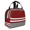 LaVami Red, Gray and White Stripe Insulated Lunch Bag view 2