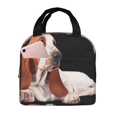 LaVami Basset Hound Lunch Bag, Insulated Lunch Box, Durable Waterproof Cooler Tote