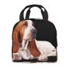LaVami Basset Hound Lunch Bag, Insulated Lunch Box, Durable Waterproof Cooler Tote view 3