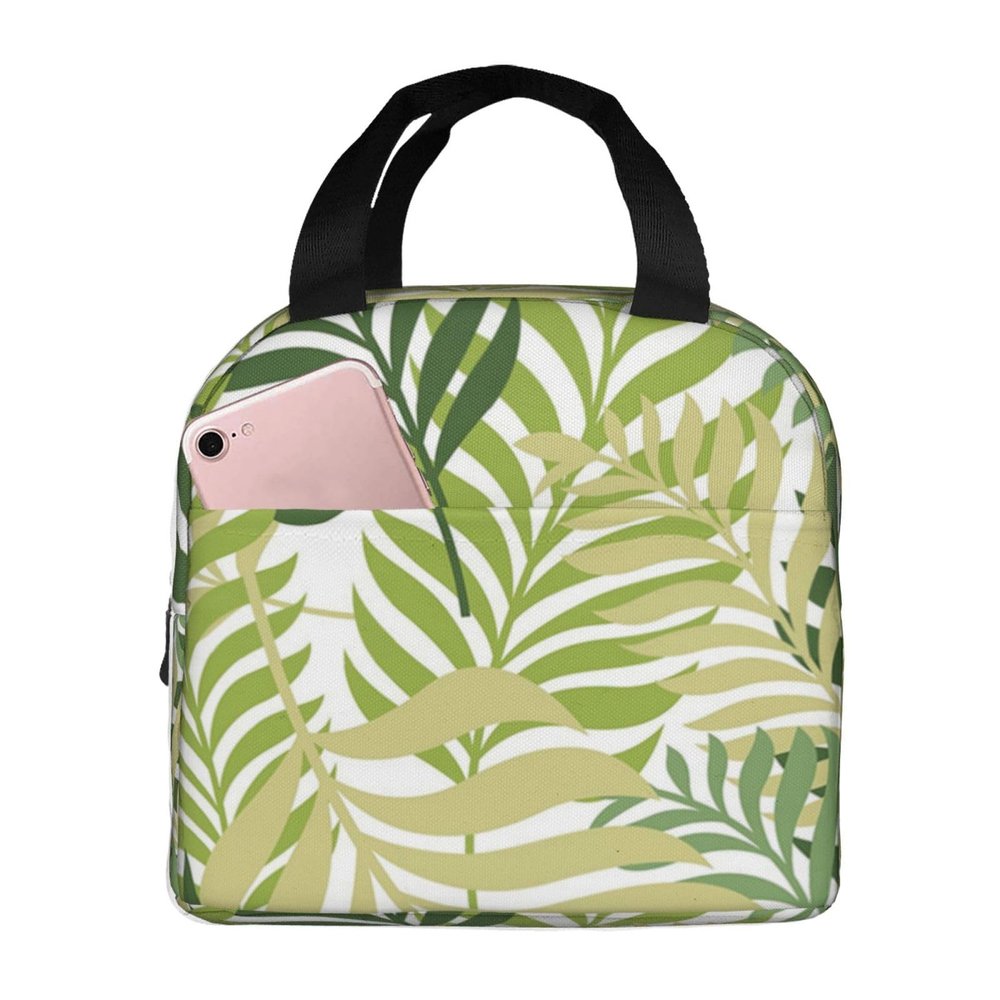 LaVami Tropical Exotic Palm Leaves Insulated Lunch Bag