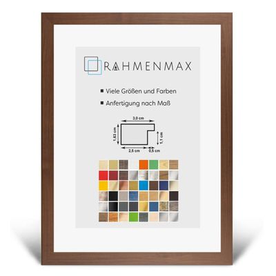 Morena MDF Picture Frame 31 x 46 cm, Dark Walnut, Acrylic Glass