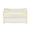 YLSZHYR Decorative Glass Tissue Box with Gold Frame view 2
