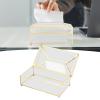 YLSZHYR Decorative Glass Tissue Box with Gold Frame view 3