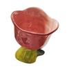 FUNOMOCYA Red Tulip-Shaped Ceramic Dessert Bowl view 1