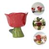 FUNOMOCYA Red Tulip-Shaped Ceramic Dessert Bowl view 2