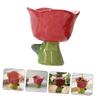 FUNOMOCYA Red Tulip-Shaped Ceramic Dessert Bowl view 3