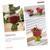 FUNOMOCYA Red Tulip-Shaped Ceramic Dessert Bowl view 4