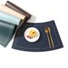 GANDUNQI Irregular Faux Leather Placemats, Fan-Shaped, Black, Set of 6 view 3