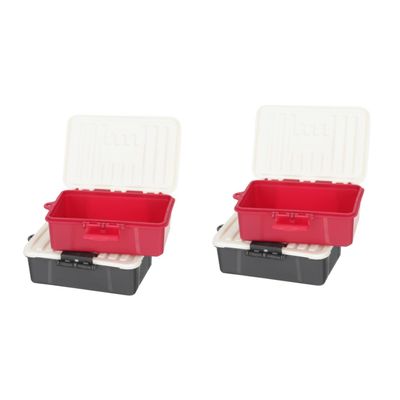 ibasenice 4-Piece Plastic Storage Boxes for Playing Cards, Empty Poker Card Organizers, Jewelry and Small Items, Wine Red