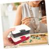 ibasenice 4-Piece Plastic Storage Boxes for Playing Cards, Empty Poker Card Organizers, Jewelry and Small Items, Wine Red view 2