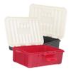 ibasenice 4-Piece Plastic Storage Boxes for Playing Cards, Empty Poker Card Organizers, Jewelry and Small Items, Wine Red view 4