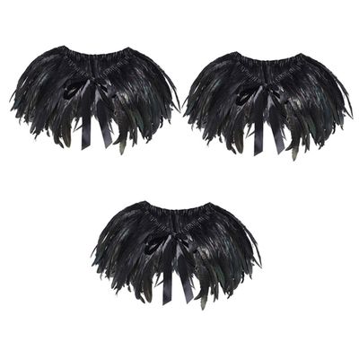 VALICLUD 3-Piece Gothic Feather Cape with Green Accents for Cosplay, Halloween, and Evening Wear