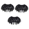 VALICLUD 3-Piece Gothic Feather Cape with Green Accents for Cosplay, Halloween, and Evening Wear view 1