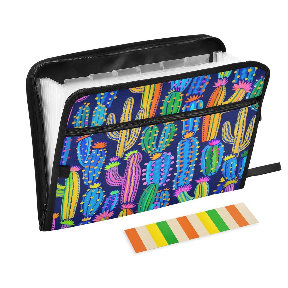Magic Color Cactus Accordion Folder, 13 Pockets, A4