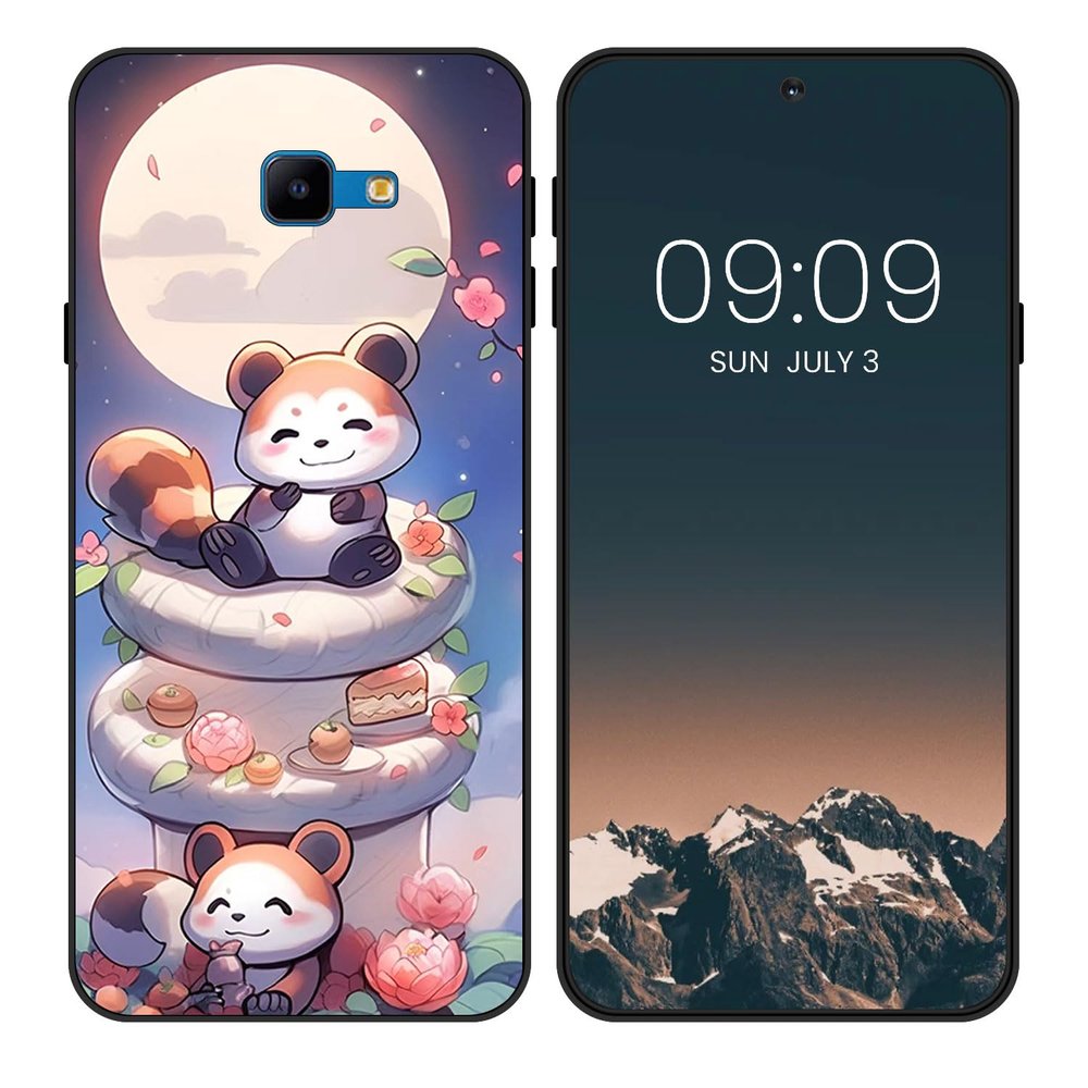 WUACYEAMING Case for Samsung Galaxy J4 Core, Black Soft TPU Cover with Cute Animal Pattern