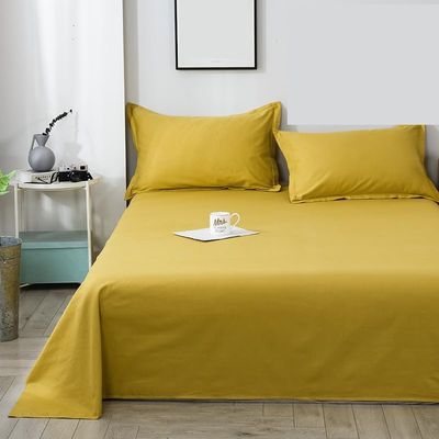 Nordic-Style Pure Cotton Bed Sheet, Quilted, Apricot, 180 x 230 cm