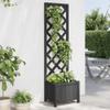 CIADAZ Planter with Trellis, Black, Solid Fir Wood, Outdoor Flower Pot, Cachepot, Window Box - 365478 view 1