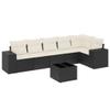 vidaXL 7-Piece Patio Sofa Set with Cushions Black Poly Rattan view 1