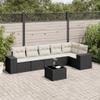vidaXL 7-Piece Patio Sofa Set with Cushions Black Poly Rattan view 2