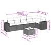 vidaXL 7-Piece Patio Sofa Set with Cushions Black Poly Rattan view 3