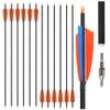 SHARROW 6-Piece 32-Inch Carbon Arrows, Spine 500, 4-Inch Natural Feathers, for Recurve and Compound Bows, Orange view 1