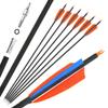 SHARROW 6-Piece 32-Inch Carbon Arrows, Spine 500, 4-Inch Natural Feathers, for Recurve and Compound Bows, Orange view 2