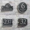 CAFFEN Custom Modern House Address Plaque, Door Number Sign, Acrylic Glass-Effect Name Plate (Type 15, 10 × 14 cm) view 2