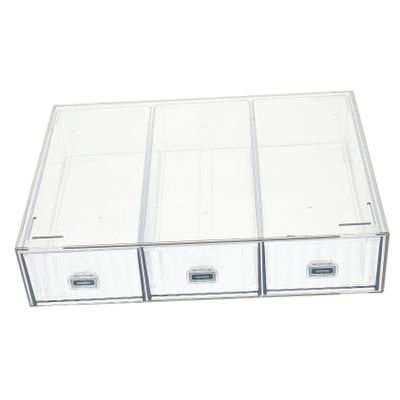 CAXUSD Stackable Transparent Desktop Storage Box with Drawers