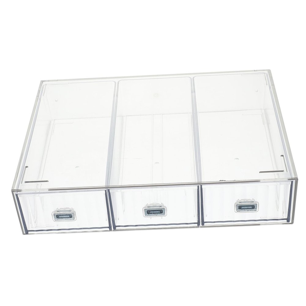 CAXUSD Stackable Transparent Desktop Storage Box with Drawers