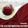 SHUOJIA Round Satin Tablecloth, Solid Polyester, 2-Pack, 220 cm, Deep Red view 2