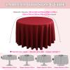 SHUOJIA Round Satin Tablecloth, Solid Polyester, 2-Pack, 220 cm, Deep Red view 3