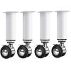 JIAJUTUI001 DIY Adjustable Furniture Legs with Braked Casters, 25–42 cm, 4-Pack, White view 1