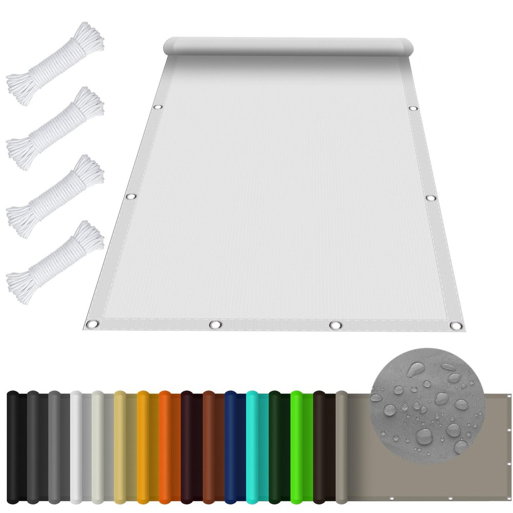 Sail Shade 3.2 x 7 m, Waterproof, 98% UV Protection, White