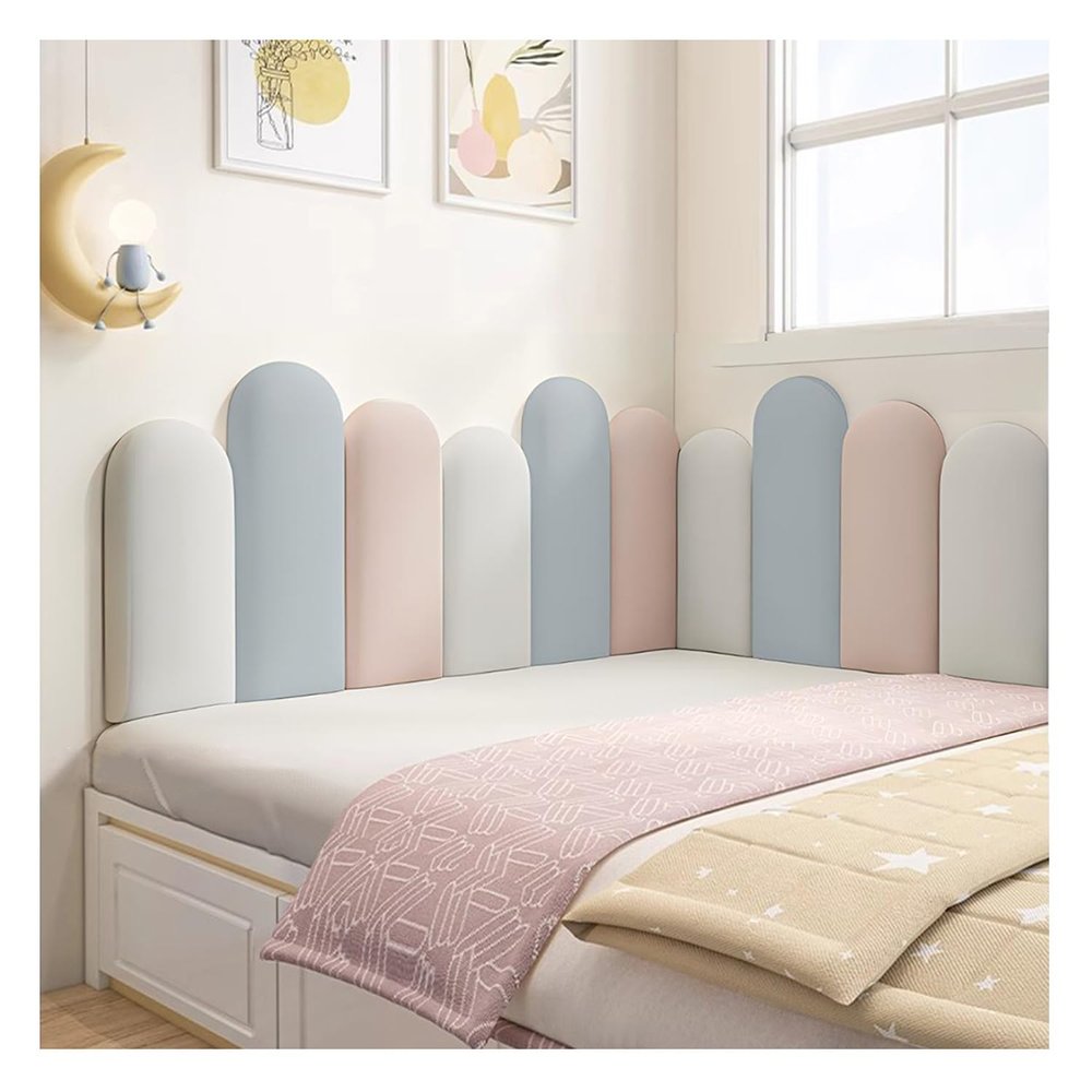 Peel-and-Stick 3D Kids’ Headboard Wall Panels, Color D, 80 cm