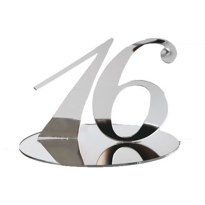 Acrylic Wedding Table Numbers, 1–20/1–50/1–99, Mirrored Silver, Table Decor for Weddings, Anniversaries, Events and Parties