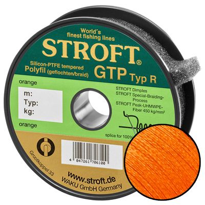 STROFT GTP Type R Braided Fishing Line, 125 m, Orange, R2, 0.18 mm, 5.5 kg