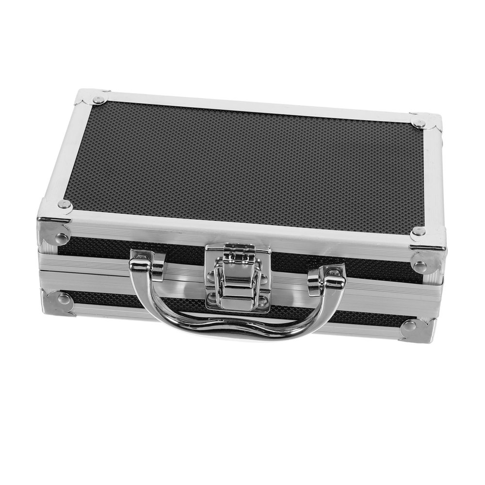 Shock-Resistant Aluminum Alloy Tool Case, Black Metal Case