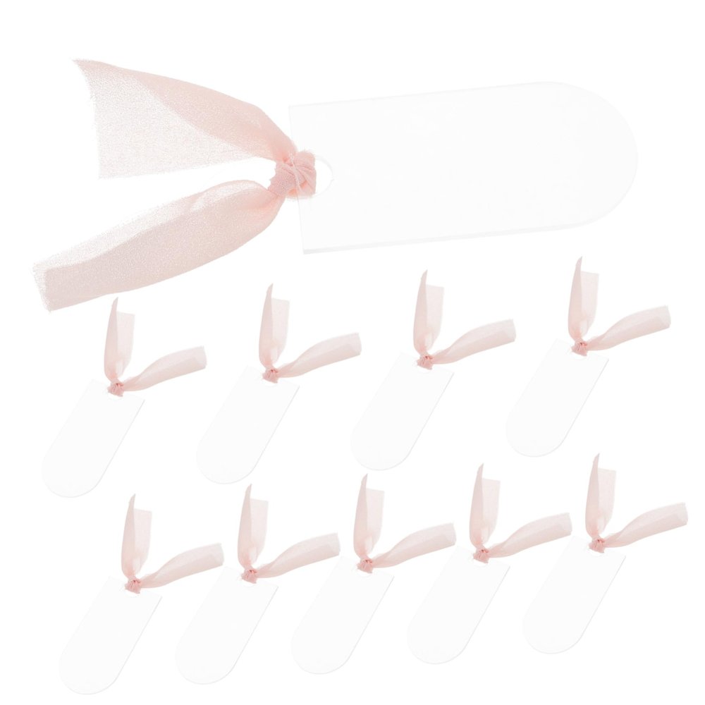 10 Matte Pink Acrylic Wedding Place Cards for Parties