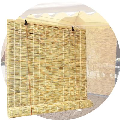 Bamboo Roller Blind for Windows and Doors, Natural, 100 x 190 cm