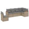 vidaXL 6-Piece Garden Sofa Set with Cushions Beige Poly Rattan view 1
