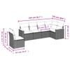 vidaXL 6-Piece Garden Sofa Set with Cushions Beige Poly Rattan view 3