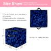 Foldable Cube Storage Basket with Leather Handles, Blue view 2