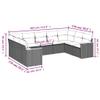 vidaXL 9-Piece Garden Sofa Set with Cushions, Gray Poly Rattan view 3