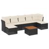 vidaXL 8-Piece Garden Sofa Set with Cushions Black Poly Rattan view 1