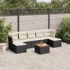 vidaXL 8-Piece Garden Sofa Set with Cushions Black Poly Rattan view 2