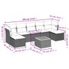 vidaXL 8-Piece Garden Sofa Set with Cushions Black Poly Rattan view 3