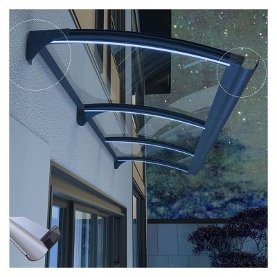 Polycarbonate Door Awning with Carbon Steel Base, 80 × 160 cm